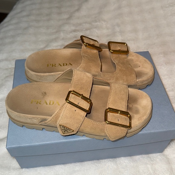 Prada suede sandals sz 38 $1245 - Picture 1 of 9